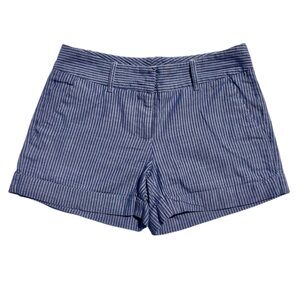 Cremieux Blue & White Striped Chambray Shorts Size 2